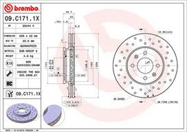 brembo xtra - Stabdžių diskas Xtra (1 vnt.) Priekis Dešinė/Kairė Tinka HYUNDAI ACCENT IV, I20 I, I20 II; KIA RIO II, RIO III - 1 nuotrauka