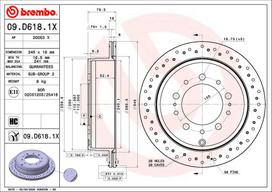 brembo xtra - Stabdžių diskas Xtra (1 vnt.) Galas Dešinė/Kairė Tinka LEXUS LX; TOYOTA LAND CRUISER 200, SEQUOIA, TUNDRA - 1 nuotrauka