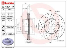 brembo xtra - Stabdžių diskas Xtra (1 vnt.) Priekis Dešinė/Kairė Tinka BMW 5 (E39) - 1 nuotrauka