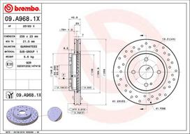 brembo xtra - Stabdžių diskas Xtra (1 vnt.) Priekis Dešinė/Kairė Tinka MAZDA 2 - 1 nuotrauka
