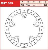 Stabdžių diskas MST383 Priekis fiksuotas TRW 292/155/4mm/170mm