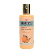 Kūno prausiklis/dušo gelis su apelsinais Orange, Sattva Ayurveda, 210ml