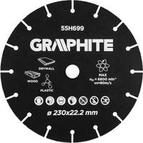 Graphite Skydas pjovimo Hm medienos ir plastiko 230 X 22.2 mm 55h699 Graphite