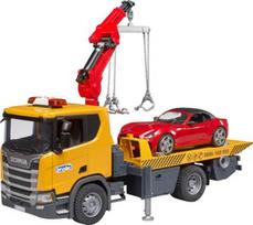 sunkiajai technikai - Žaislinė sunkioji technika Bruder Scania Super 560R 03552, raudona/geltona - 2 nuotrauka