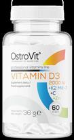 OstroVit Vitaminas D3 2000 IU + K2 MK-7 + VC + Cinkas, 60 tab