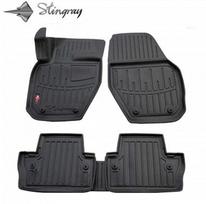 Stingray Guminiai 3D kilimėliai VOLVO S60 II 2010-2018m., 5 vnt. / juoda / 5037055 / paaukštintais kraštais