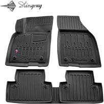 volvo kilimeliai guminiai - Stingray Guminiai 3D kilimėliai VOLVO S40 II 2004-2012m., 5 vnt. / juoda / 5037015 / paaukštintais kraštais - 1 nuotrauka