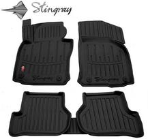 Stingray Guminiai 3D kilimėliai SEAT Leon II 1P 2005–2012, 5 vnt. / juoda / 5020045 / paaukštintais kraštais