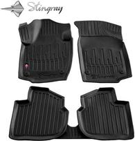 Stingray Guminiai 3D kilimėliai SEAT Toledo IV 2012-2019m., 5 vnt. / juoda / 5020035 / paaukštintais kraštais