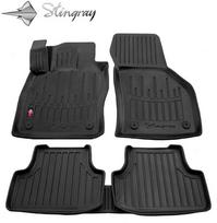 Stingray Guminiai 3D kilimėliai VOLKSWAGEN Golf VII 2012-2019m., 5 vnt. / juoda / 5024065 / paaukštintais kraštais