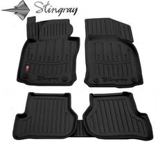 Stingray Guminiai 3D kilimėliai VOLKSWAGEN Jetta V 2005-2010m., 5 vnt. / juoda / 5020045 / paaukštintais kraštais