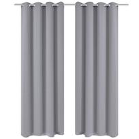 Naktinės užuolaidos su metalinėmis kilpomis, 2vnt., 135x175cm, pilkos