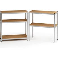 lentynos stelaz - Lentyna, sidabrinės sp., 75x30x172cm, plienas ir MDF - 8 nuotrauka