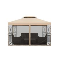 pavesine su stogu - Pavėsinė su šoninėmis sienomis ir stogu, taupe spalvos, 3x4m - 2 nuotrauka