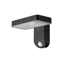 9W LED sieninis lauko šviestuvas, tamsiai pilkas, 3000K, IP44, su saulės baterija ir judesio davikliu
