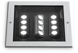 20W LED įleidžiamas į žemę lauko šviestuvas TAURUS, plieno sp., 3000K, IP67