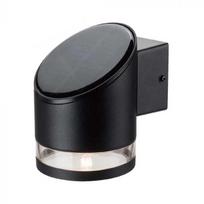 1W LED sieninis lauko šviestuvas su saulės baterija, juodas, 3000K, IP54