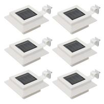 LED lauko šviestuvas vidaXL, įkraunamas saulės energija, 6vnt., 12cm, baltos spalvos