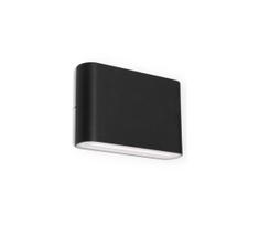 LED2 - LED Lauko sieninis šviestuvas FLAT 2xLED/3W/230V IP65 juodas