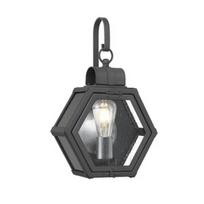 Sieninis lauko šviestuvas Quintiesse Heath, 40W, E27, IP44, juodas, 26.7 cm x 41.8 cm