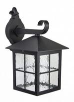 Sieninis lauko šviestuvas Su-Ma Venice, 60W, E27, IP43, juodas, 18.5 cm x 34 cm