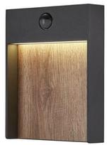 Sieninis lauko šviestuvas SLV Flatt Sensor, 13W, LED, IP54, rudas/antracito, 18 cm x 23 cm