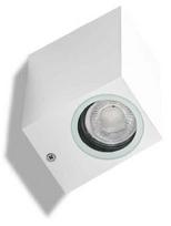 Sieninis lauko šviestuvas AZzardo Rimini Square 2, 35W, GU10, IP54, baltas, 9 cm x 15 cm