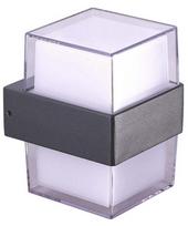 Sieninis lauko šviestuvas AZzardo Lars Square, 13W, LED, IP44, pilkas/grafito, 10 cm x 13 cm