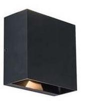 Sieninis lauko šviestuvas Lutec Gemini Beams, 10W, LED, IP54, juodas, 11 cm x 11 cm