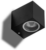 Sieninis lauko šviestuvas AZzardo Rimini Square, 35W, GU10, IP54, juodas, 6.5 cm x 9 cm