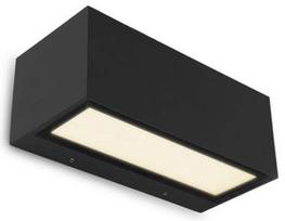 Sieninis lauko šviestuvas Lutec Gemini, 21W, LED, IP54, juodas, 22 cm x 10.3 cm
