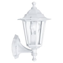 Sieninis lauko šviestuvas Eglo Laterna 22463, 60W, E27, IP44, baltas, 23 cm x 32 cm