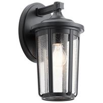 Sieninis lauko šviestuvas Quintiesse Fairfield, 60W, E27, IP44, juodas, 19 cm x 37.1 cm