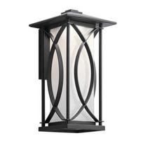 Sieninis lauko šviestuvas Quintiesse Ashbern, 60W, E27, IP44, juodas, 20 cm x 37.9 cm