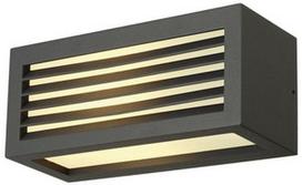 Sieninis lauko šviestuvas SLV Box L, 9W, E27, IP54, antracito, 25 cm x 11 cm