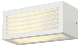 Sieninis lauko šviestuvas SLV Box L, 9W, E27, IP54, baltas, 25 cm x 11 cm