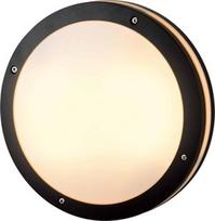 Sieninis lauko šviestuvas AZzardo Fano Round, 18W, E27, IP54, juodas, 30 cm x 9 cm