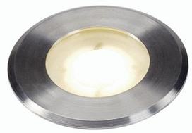 Įleidžiamas lauko grindų šviestuvas SLV Dasar Flat 80, 3.5W, LED, IP67, nerūdijančiojo plieno, 8 cm x 6 cm