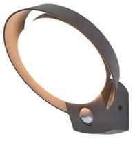 Sieninis lauko šviestuvas Lutec Polo PIR, 16.1W, LED, IP54, tamsiai pilka, 16.4 cm x 16.2 cm
