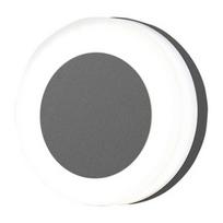 Sieninis lauko šviestuvas AZzardo Enok Round, 9W, LED, IP44, juodas/tamsiai pilka, 14.5 cm x 4.6 cm
