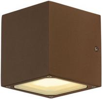 Sieninis lauko šviestuvas SLV Sitra Cube, 4.5W, GX53, IP44, rudas, 10.8 cm x 11.5 cm