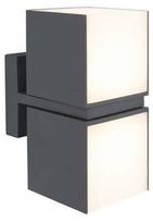 Sieninis lauko šviestuvas Lutec Cuba, 24.4W, LED, IP54, tamsiai pilka, 10 cm x 21.3 cm