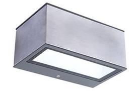 Sieninis lauko šviestuvas Lutec Gemini, 10.5W, LED, IP54, sidabro, 6.5 cm x 8.9 cm