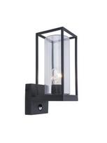 Sieninis lauko šviestuvas Lutec Flair PIR 5288802012, 40W, E27, IP44, juodas, 12 cm x 31.3 cm
