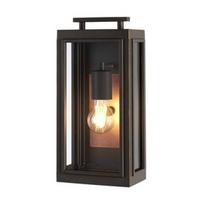 Sieninis lauko šviestuvas Quintiesse Sutcliffe S, 60W, E27, IP44, bronzos, 17.8 cm x 35.5 cm
