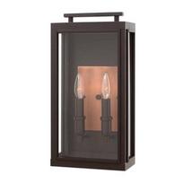 Sieninis lauko šviestuvas Quintiesse Sutcliffe M, 60W, E14, IP44, bronzos, 22.8 cm x 43.1 cm