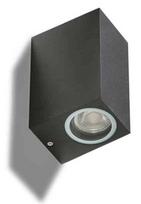 Sieninis lauko šviestuvas AZzardo Rimini Square 2, 35W, GU10, IP54, tamsiai pilka, 9 cm x 15 cm