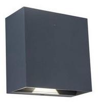 Sieninis lauko šviestuvas Lutec Gemini Beams, 10W, LED, IP54, tamsiai pilka, 11 cm x 11 cm
