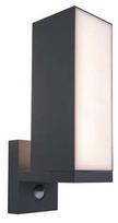 Sieninis lauko šviestuvas Lutec Cuba PIR, 14W, LED, IP54, tamsiai pilka, 9.3 cm x 14.5 cm