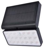 Sieninis lauko šviestuvas Lutec Tuda Solar PIR, 8.5W, LED, IP44, juodas, 11.1 cm x 19.2 cm